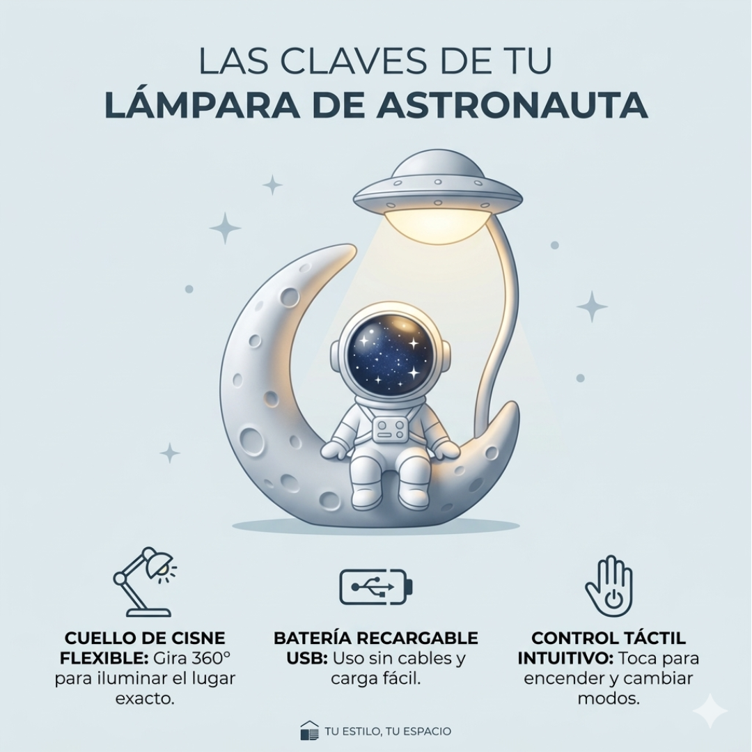 Lampara Nocturna de Astronauta Lunar